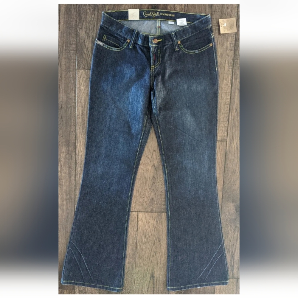 Cruel Girl Low & Lean Women's Wide Leg Rigid Denim Dark Wash Jeans Size 3 NWT!